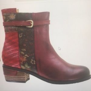 NWB Spring Step L’Artiste Kanessa Dark Red Boots